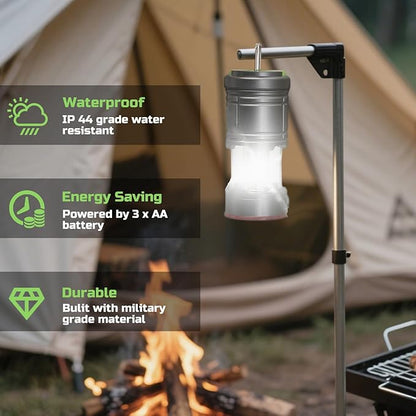 Lichamp Collapsible LED Camping Lantern, Portable Lightweight Waterproof LED Flashlight, 4 Light Modes, Survival Kits for Indoor Outdoor Home Emergency Power Outages Hiking Hurricane, 4 Pack, Medium