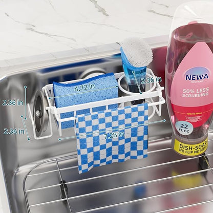 TAILI 4-in-1 Sink Caddy with Strong Suction Cup, Sponge Holder