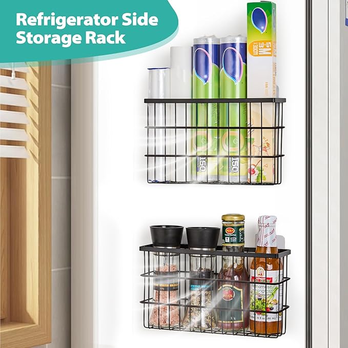 Sinnsally 2 Pack Cabinet Door Organizer, Self Adhesive Lid Organizers Inside