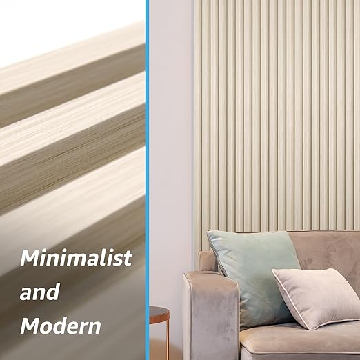 Art3d 8-Pack 96 x 6in. WPC Acoustic Slat Wall Panel