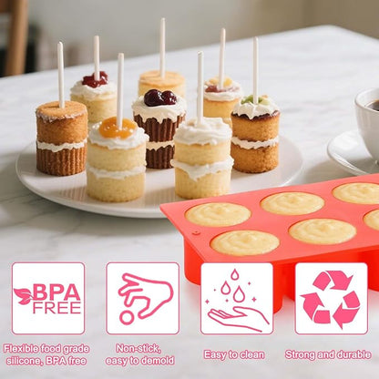 Juome Circle Cake Pop Mold Kit, 8 Cavities Cakesicle Molds Silicone