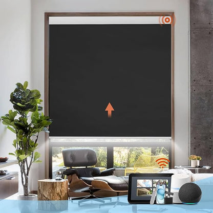 DENFOON Motorized Blinds with Remote, Thermal Electric Blinds【with Cover】