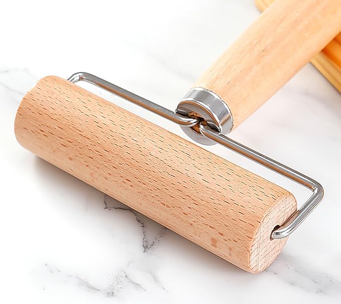 Roller Rolling Pin, 4 Inch Wood Rolling Pin