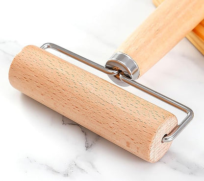 Roller Rolling Pin, 4 Inch Wood Rolling Pin