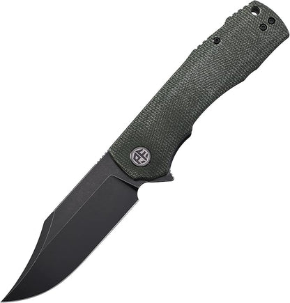 Petrified fish PFP03 Victor,3.58" K110 Satin Blade,140g Micarta Handel Flipper Liner lock Folding knife (Green Dark Stonewashed)