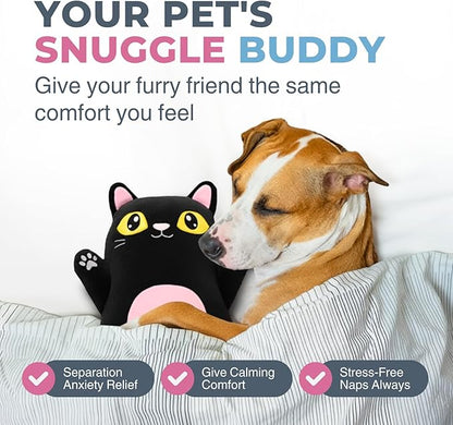 Black Cat Plush Body Pillow for Kids | Long Stuffed Animal Cuddle Pillow | Soft Hugging Toy | Plushie Gift for Girls & Boys | Long Plush Body Pillow for Sleep & Comfort | Large, 47 Inches