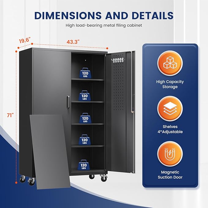 Yizosh Metal Garage Storage Cabinet
