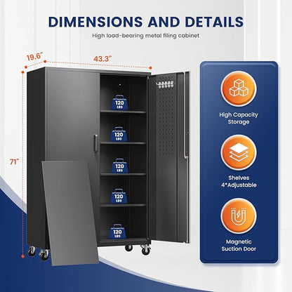 Yizosh Metal Garage Storage Cabinet