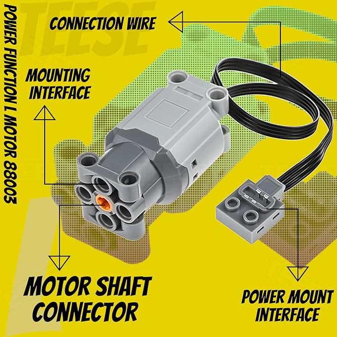 24pcs Technic-Motor Set with Adjustable-Speed-Remote-Receiver, Battery-Box-Extension-Cable, Compatible with Technic-Parts