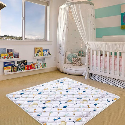 Premium Foam Baby Play Mat 50" X 50", Thicken One-Piece Crawling Mat, Non-Slip Cushioned Activity PlayMats for Infants, Babies, Toddlers, Play & Tummy Time