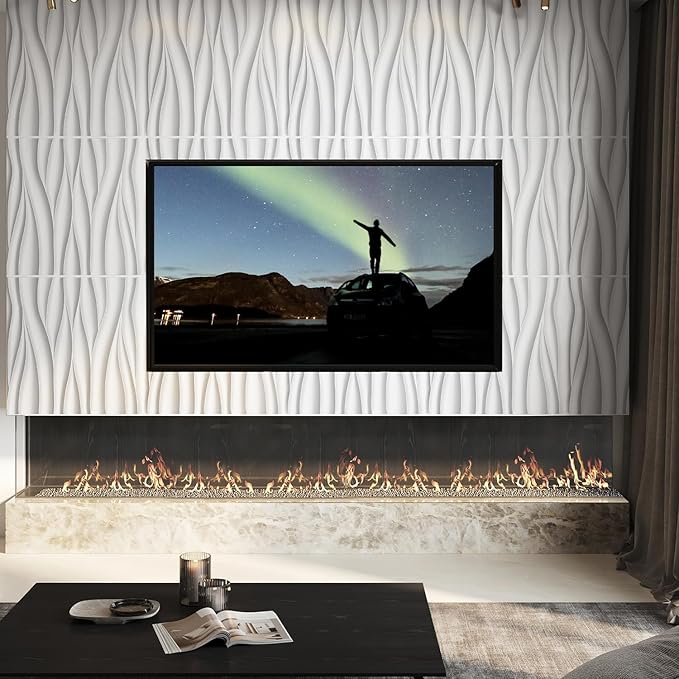 STICKGOO Wave Wall Panels for Interior Wall Decor, Paintable 3D Wall Decor
