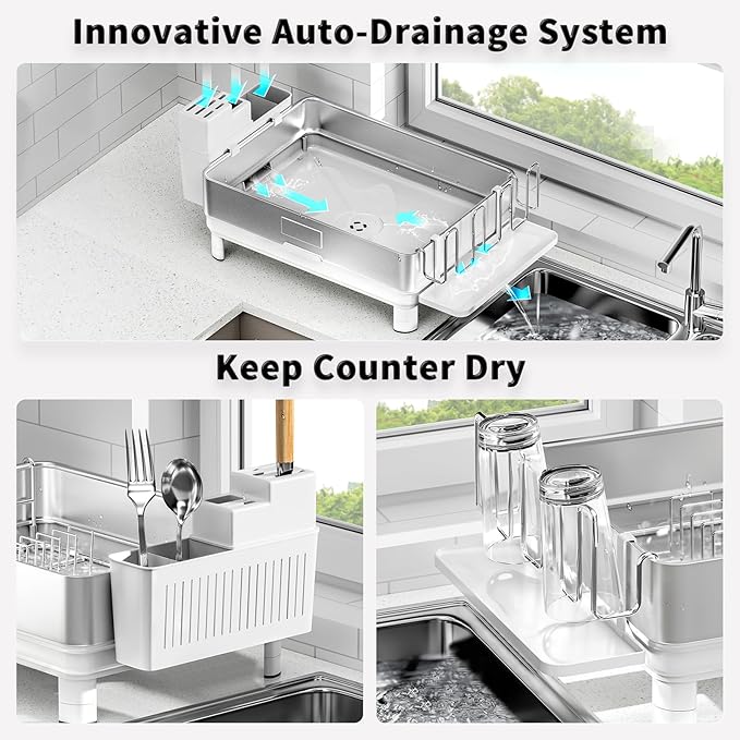 Ewaiira Dish Drying Rack, 304 Stainless Steel Dish Racks
