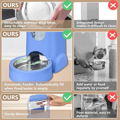 HWONMTE Portable Automatic Cat Feeder and Water Dispenser