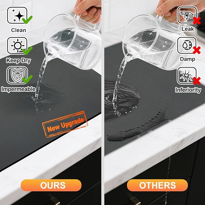 Dish Drying Mats for Kitchen Counter, Waterproof Coffee Mat for Countertop