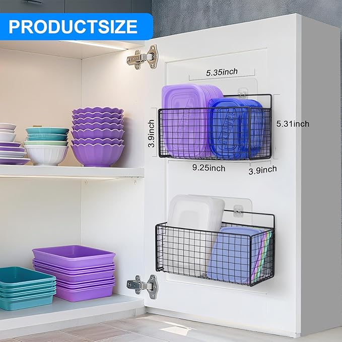 2 Pack Large Adhesive Cabinet Organizer