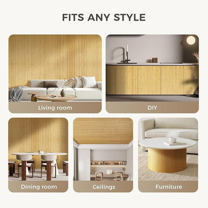 OUZUGIE 1 Pack 96x48 Inch Natural Bamboo Wall Panel – Natural Pole Wrap Paneling