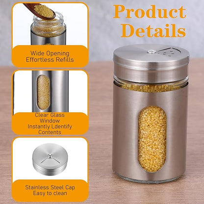 24 Pcs Stainless Steel Spice Jars