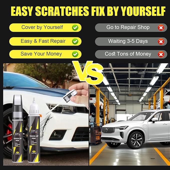 XNA Platinum Grey(731) for Volvo Touch Up Paint, Car Scratch Remover for Nicks and Chips Repair, 2-In-1 Quick & Easy Fix Car Scratch Repair Kit with Exact Color-Matched