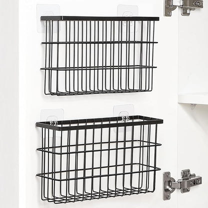 Sinnsally 2 Pack Cabinet Door Organizer, Self Adhesive Lid Organizers Inside