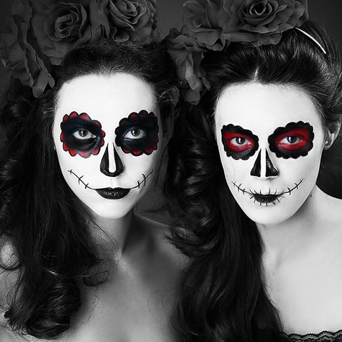 MEICOLY Black Face Body Paint Stick(1.06 Oz),Waterproof Black Face Paint for Cat Halloween SFX Skull Joker Zombie Vampire Skeleton Goth Spider Cosplay Makeup,Black Stick Clown Makeup