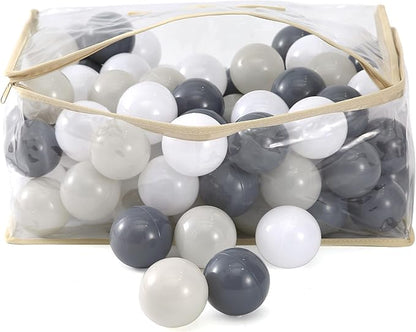 MoonxHome Ball Pit Balls for Toddlers, BPA Free Crush Proof Plastic Toy Balls for Ball Pit, Children's Pool Water Toys, Macaron Ocean Balls for Play Tent 2.15 Inch Pack of 100…
