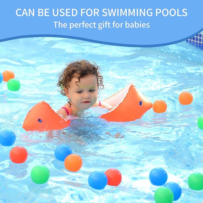MoonxHome Ball Pit Balls for Toddlers, BPA Free Crush Proof Plastic Toy Balls for Ball Pit, Children's Pool Water Toys, Macaron Ocean Balls for Play Tent 2.15 Inch Pack of 100…