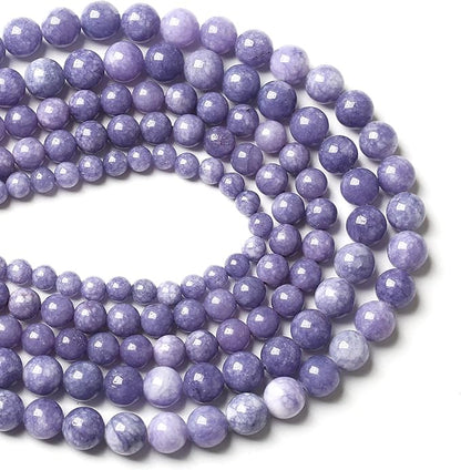 4MM 86PCS Lavender Purple Chalcedony Stone Loose Beads for Jewelry Making DIY Bracelet Necklace