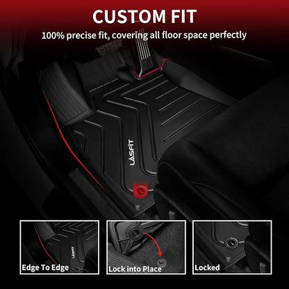 LASFIT Floor Mats Fit for Lexus NX NX200t NX300 NX300h 2021-2015 All Weather Floor Liners Custom Fit for Lexus NX All Models 2021 2020 2019 2018 2017 2016 2015 TPE Car Mats,Front and Rear Mats,Black