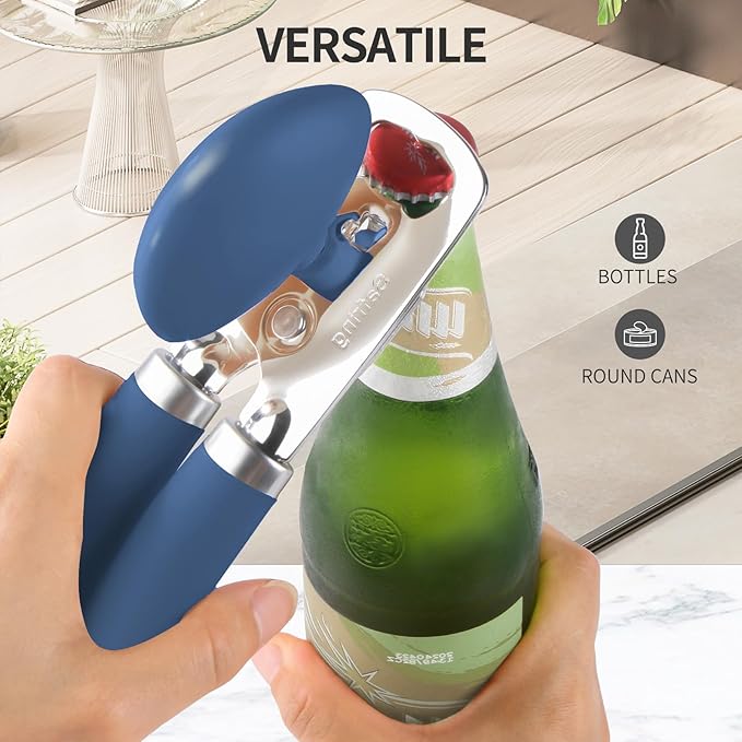 Safring Can Opener Manual, Heavy Duty Stainless Steel Smooth Edge Can Opener