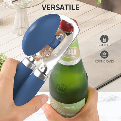 Safring Can Opener Manual, Heavy Duty Stainless Steel Smooth Edge Can Opener