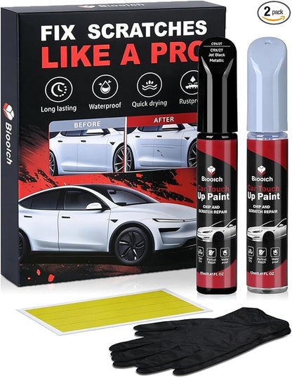Jet Black Metallic C9X/2T for Porsche Touch Up Paint Kit[2K Clear Coat Included],Exact Color Match Touch Up Paint for Chip and Scratch Repair