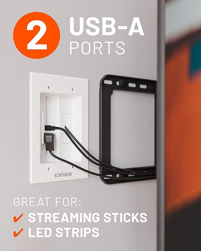 ECHOGEAR TV Cord Hider for Wall Mounted TV