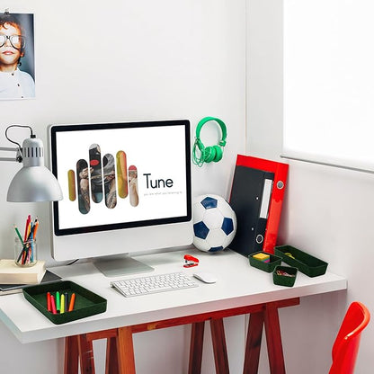 Welaxy Desk drawer organizer bins shallow trays felt storage desktop box