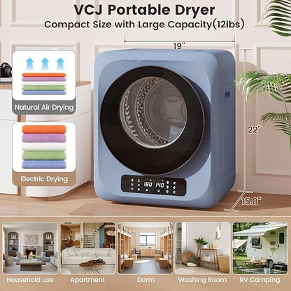 VCJ Portable Dryer for Laundry, 12lbs Clothes Dryer