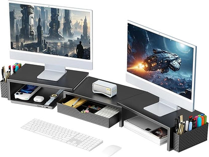 gianotter Dual Monitor Stand Riser, Desk Organizer