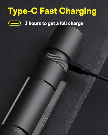 HOTO Emergency Flashlight Rechargeable, Magnetic LED Flashlight High Lumens with Window Glass Breaker Seatbelt Cutter, Zoomable Car Work Flash Light for Car Repair, Camping, Emergency