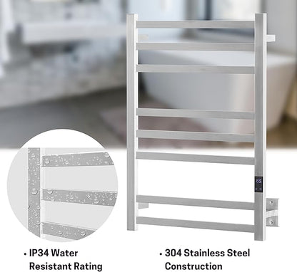 8-Bar Heated Towel Rack – Quick Heating Electric Towel Warmer