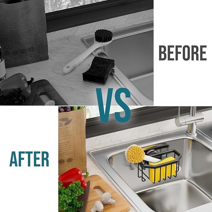 TAILI Sponge Holder with Strong Suction Cup, Dish Sponge Caddy Inside Sink