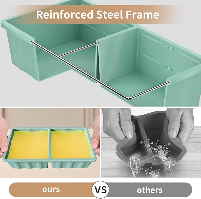Silicone Freezer Tray for Soup Ice Cubes: 2-Cup Freezing Tray