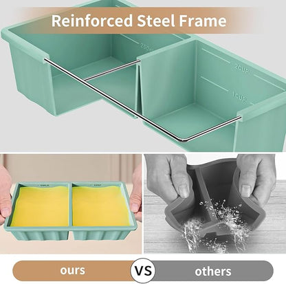 Silicone Freezer Tray for Soup Ice Cubes: 2-Cup Freezing Tray