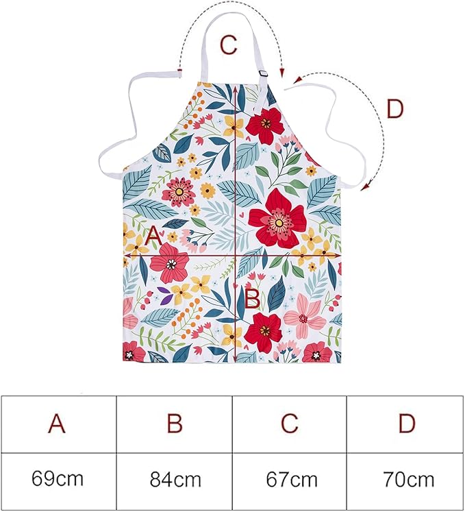8 Pcs Kitchen Stuff Accessories Include 5 Cute Wooden Spoons & 1 Floral Kitchen