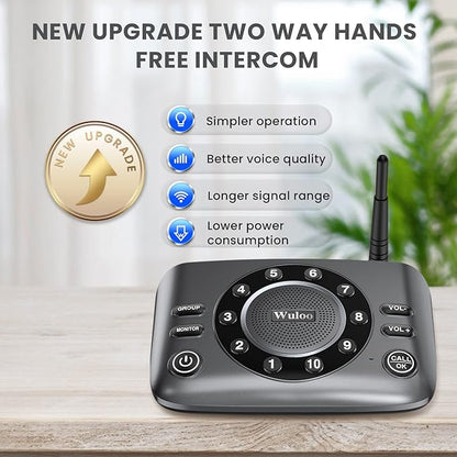 Hands-Free Intercoms Wireless for Home Business, Wuloo Upgrade Two Way Audio