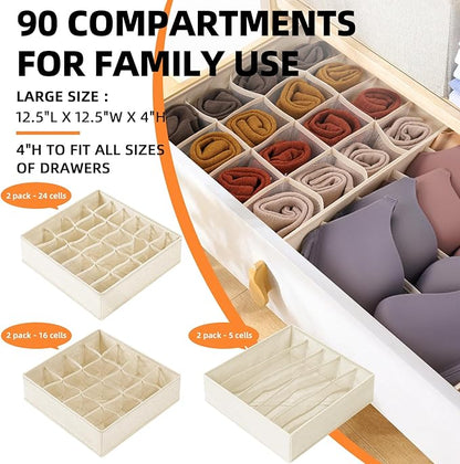 Criusia 6 Pcs Drawer Organizer Clothes