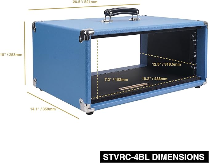 Sound Town Vintage 4U Amp Rack Case, 12.5" Depth