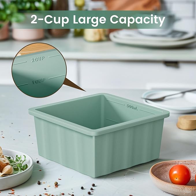 Silicone Freezer Tray for Soup Ice Cubes: 2-Cup Freezing Trays
