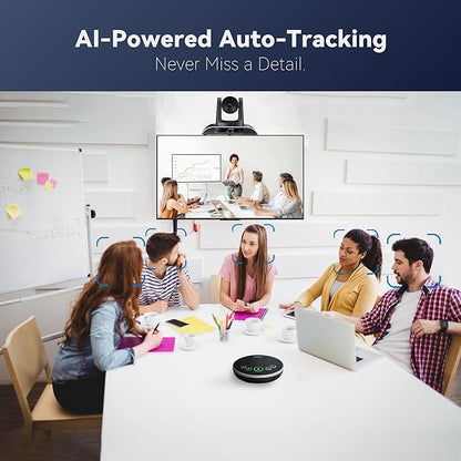 TONGVEO 4K Conference Room Camera System, AI Auto-Tracking PTZ Camera 5X