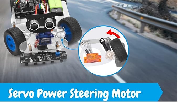 OSOYOO Robot Rc Smart Car DIY Kit to Build for Adults Teens with Servo Power Steering Motor, WiFi, Bluetooth, Code Programmable Compatible with Arduino