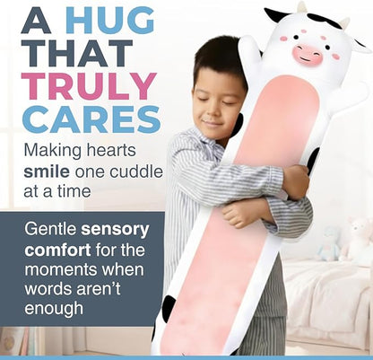 Cow Print Plush Body Pillow for Kids | Long Stuffed Animal Cuddle Pillow | Soft Hugging Toy | Plushie Gift for Girls & Boys | Long Plush Body Pillow for Sleep & Comfort | Medium, 35 Inches
