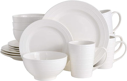 Gibson - 102504.16RM Gibson Home Amelia Court 16 Piece Dinnerware Set, White
