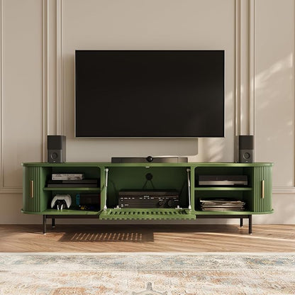 POVISON Fully-Assembled Modern Green TV Stand